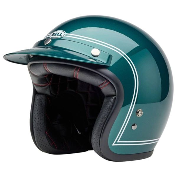 Open Face Bell BELL Custom 500 Helmet - Steve McQueen Riverside Metallic Green