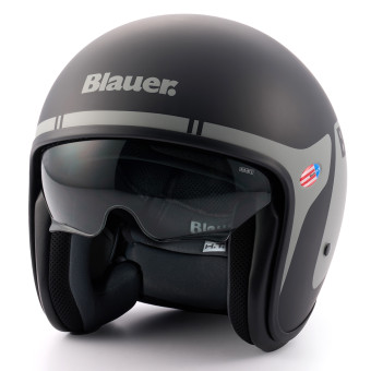Casque Open Face Blauer Pilot 06 Go Black Titanium Matt