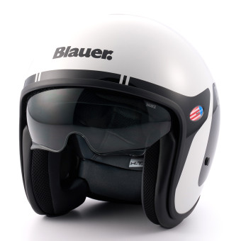 Casque Open Face Blauer Pilot 06 Go Glossy White Black