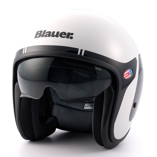 Open Face Blauer Pilot 06 Go Glossy White Black