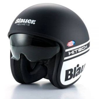 Casque Open Face Blauer Pilot 06 Noir Mat Blanc Casque Open Face Blauer Pilot 06 Noir Mat Blanc