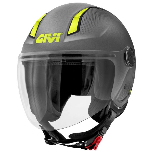 Open Face Givi 11.7 Solid Matt Titanium Yellow