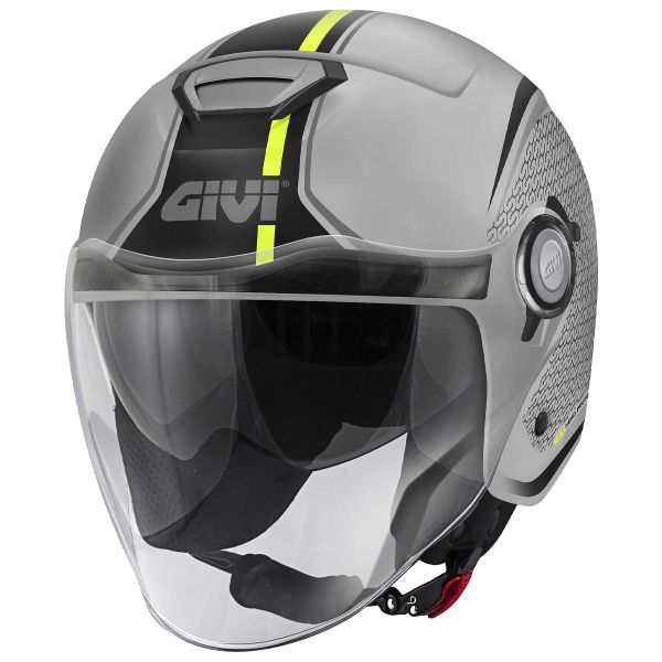 Open Face Givi 12.5 Graphic Touch Matt Grey Yellow