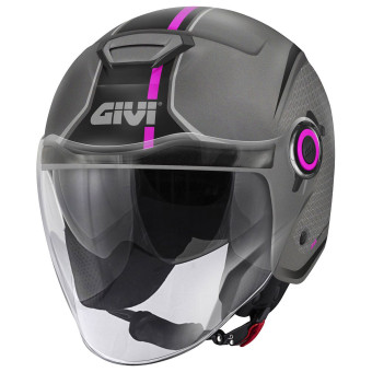 Open Face Givi 12.5 Graphic Touch Matt Titanium Pink