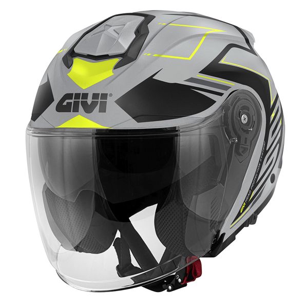 Open Face Givi X25 Trace Matt Grey Black Yellow