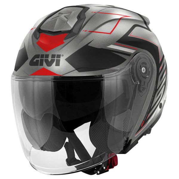 Open Face Givi X25 Trace Matt Titanium Black Yellow