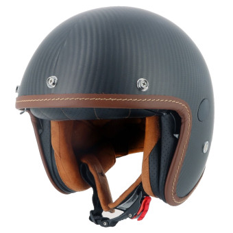 Open Face Helstons Naked Black Carbon Mat