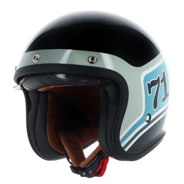 Open Face Helstons Seventy One Black Blue Grey