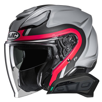 Open Face HJC F31 Bask MC1SF + Kit Bluetooth Smart 11Be