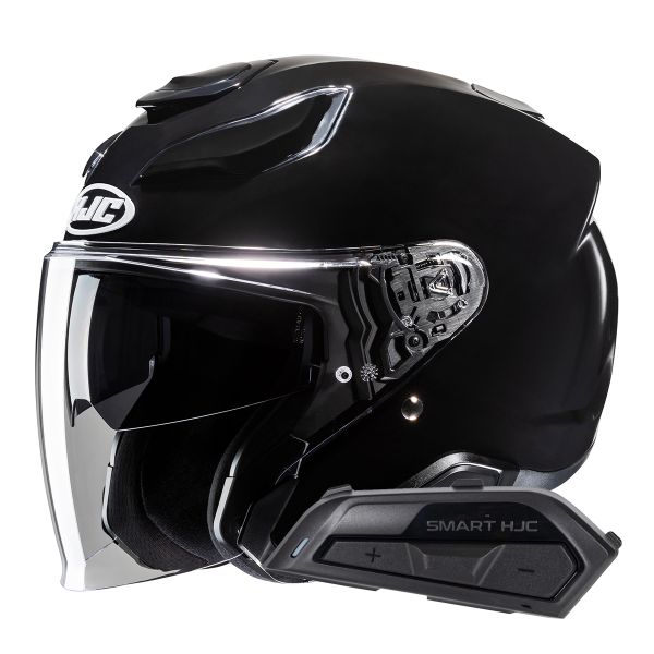 Open Face HJC F31 Black + Kit Bluetooth Smart 21B Flat Black Open Face HJC F31 Black + Kit Bluetooth Smart 21B Flat Black