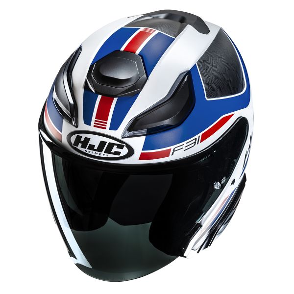 Casque Moto Jet HJC F31 Ceron Mc21sf - Homologué ECE 22.06, Coque Fibre De Verre, Écran Pinlock Prêt, Noir