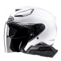 Casque Open Face HJC F31 Pearl White + Kit Bluetooth Smart 21B Flat Black
