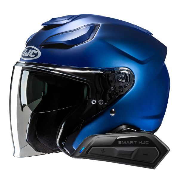 Open Face HJC F31 Semi Flat Metallic Blue + Kit Bluetooth Smart 11B Open Face HJC F31 Semi Flat Metallic Blue + Kit Bluetooth Smart 11B