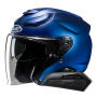 Casque Open Face HJC F31 Semi Flat Metallic Blue + Kit Bluetooth Smart 11B