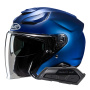 Casque Open Face HJC F31 Semi Flat Metallic Blue + Kit Bluetooth Smart 21B Flat Black
