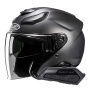 Casque Open Face HJC F31 Semi Flat Titanium + Kit Bluetooth Smart 21B Flat Black