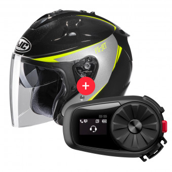 Open Face HJC FG-Jet Balin MC3H + Kit Bluetooth 5S