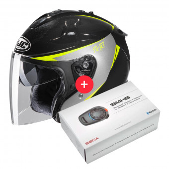 Open Face HJC FG-Jet Balin MC3H + Kit Bluetooth SMH5
