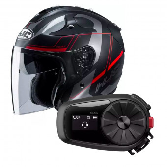 Open Face HJC FG-Jet Komina MC1SF + Kit Bluetooth Sena 5S Solo