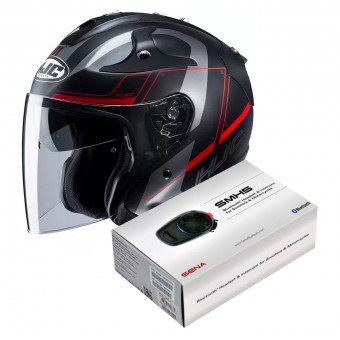 Open Face HJC FG-Jet Komina MC1SF + Kit Bluetooth Sena SMH5
