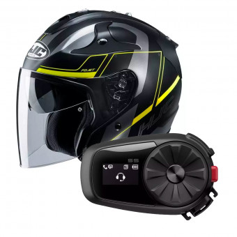 Open Face HJC FG-Jet Komina MC4HSF + Kit Bluetooth Sena 5S Solo