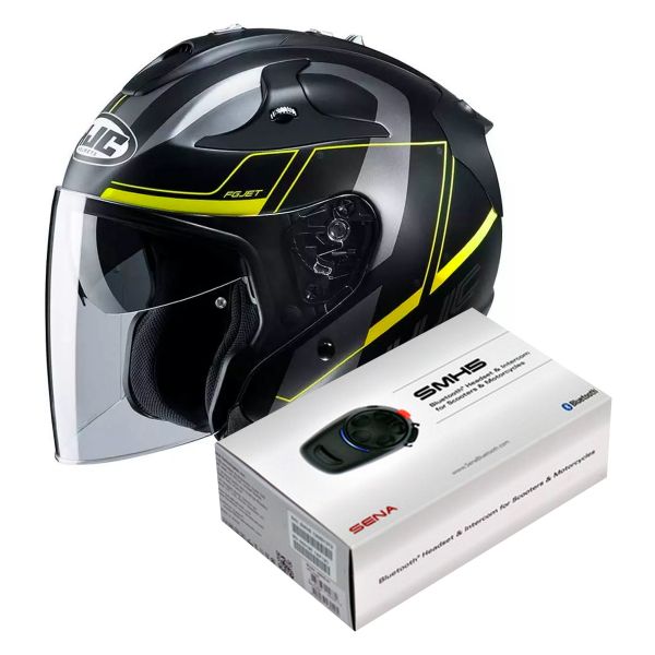 Open Face HJC FG-Jet Komina MC4HSF + Kit Bluetooth Sena SMH5