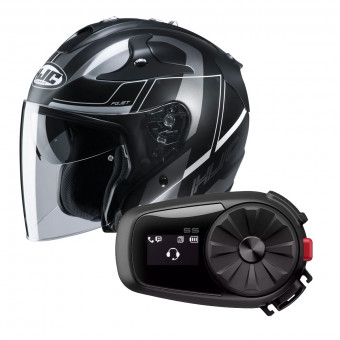 Open Face HJC FG-Jet Komina MC5SF + Kit Bluetooth Sena 5S Solo