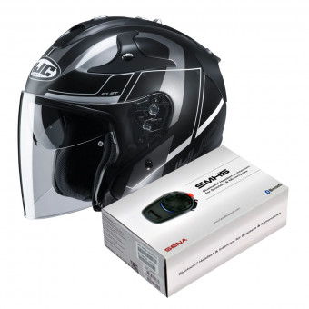 Open Face HJC FG-Jet Komina MC5SF + Kit Bluetooth Sena SMH5