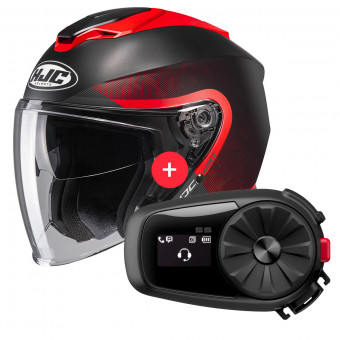 Open Face HJC I30 Dexta MC1SF + Kit Bluetooth 5S
