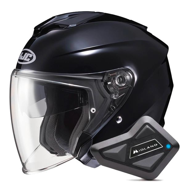 Open Face HJC I30 Metal Black + Kit Bluetooth BT Mini Open Face HJC I30 Metal Black + Kit Bluetooth BT Mini