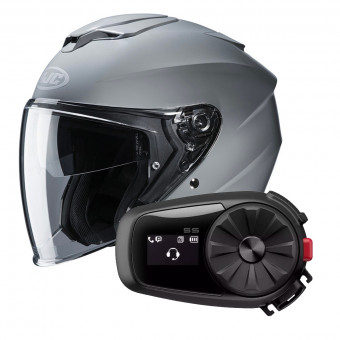 Open Face HJC I30 N. Grey + Kit Bluetooth Sena 5S