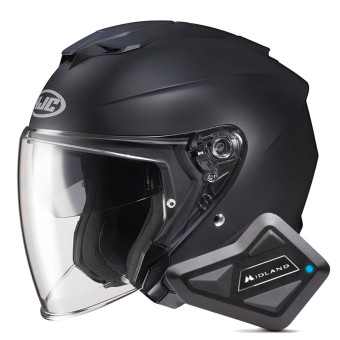 Open Face HJC I30 Semi Flat Black + Kit Bluetooth BT Mini