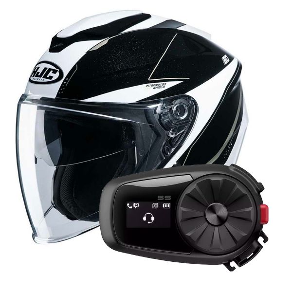 Open Face HJC I30 Slight MC9 + Kit Bluetooth Sena 5S