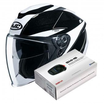 Open Face HJC I30 Slight MC9 + Kit Bluetooth Sena SMH5