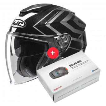 Open Face HJC I30 Zetra MC5 + Kit Bluetooth SMH5