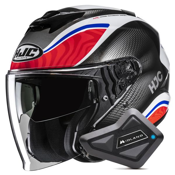 Open Face HJC i31 Depe MC21 + Kit Bluetooth BT Mini Open Face HJC i31 Depe MC21 + Kit Bluetooth BT Mini