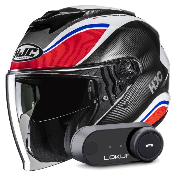 Open Face HJC i31 Depe MC21 + Kit Bluetooth Lokui K30 Open Face HJC i31 Depe MC21 + Kit Bluetooth Lokui K30