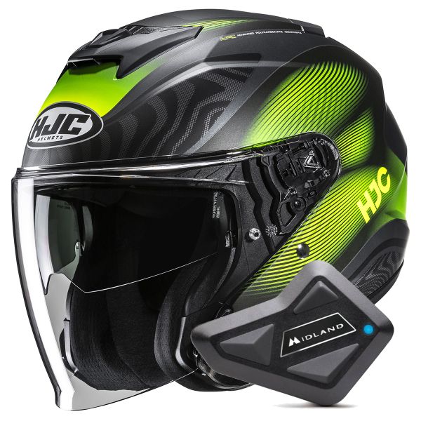 Open Face HJC i31 Depe MC3HSF + Kit Bluetooth BT Mini Open Face HJC i31 Depe MC3HSF + Kit Bluetooth BT Mini