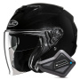 Casque Open Face HJC i31 Metal Black + Kit Bluetooth BT Mini