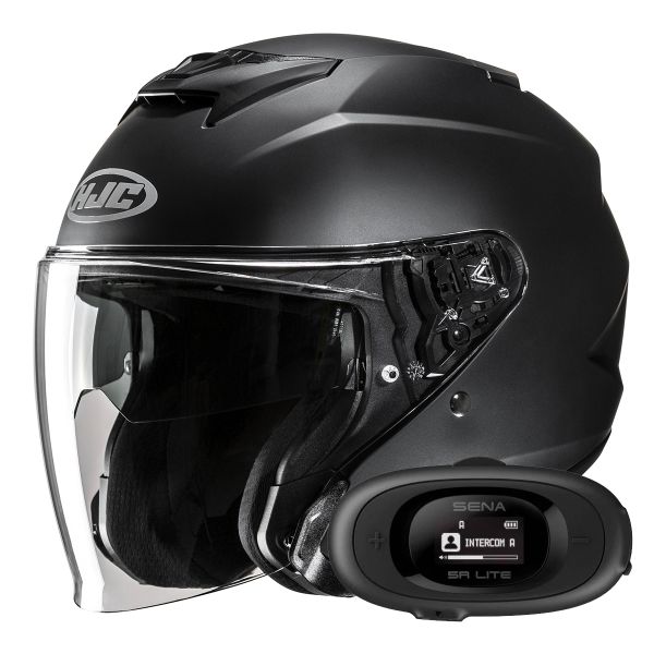 Open Face HJC i31 Semi Flat Black + Kit bluetooth 5R Lite Open Face HJC i31 Semi Flat Black + Kit bluetooth 5R Lite