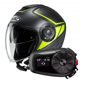 Open Face HJC I40 Camet MC4HSF + Kit Bluetooth Sena 5S Solo