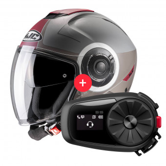 Open Face HJC I40 Panadi MC1SF + Kit Bluetooth 5S