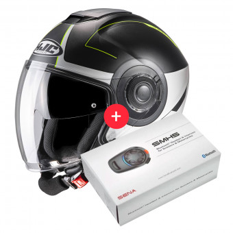Open Face HJC I40 Panadi MC3HSF + Kit Bluetooth SMH5