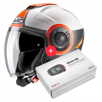 Open Face HJC I40 Panadi MC7SF + Kit Bluetooth SMH5