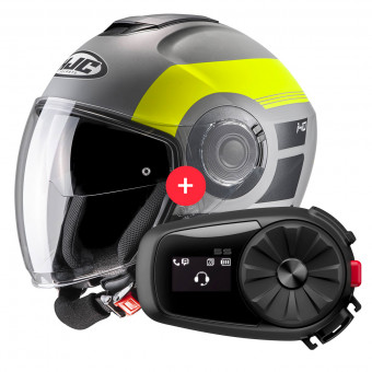 Open Face HJC I40 Spina MC3HSF + Kit Bluetooth 5S