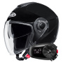 Casque Open Face HJC i40N Black + Kit Bluetooth 5S Solo