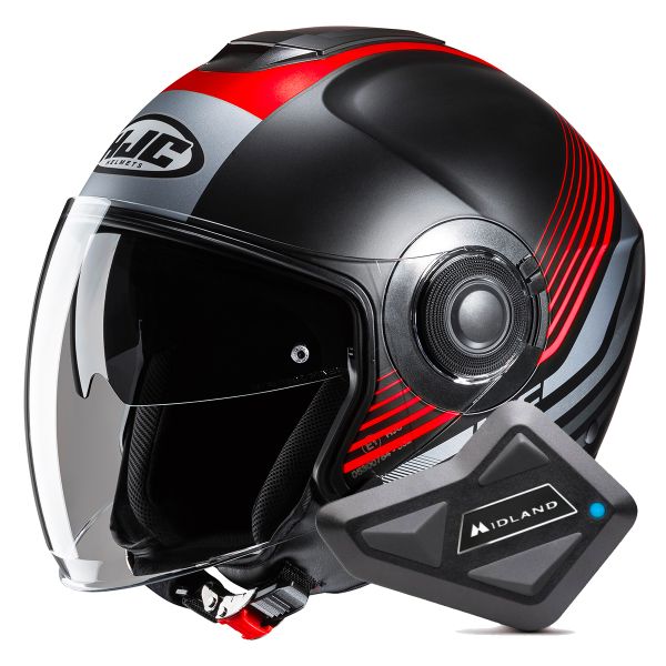 Open Face HJC i40N Dova MC1SF + Kit Bluetooth BT Mini