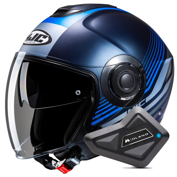 Open Face HJC i40N Dova MC2SF + Kit Bluetooth BT Mini