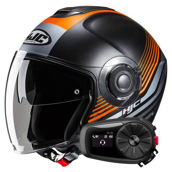 Open Face HJC i40N Dova MC7SF+ Kit Bluetooth 5S Solo