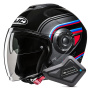 Casque Open Face HJC i40N Linia MC21 + Kit Bluetooth BT Mini